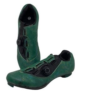 DWZRG Betoosen Mens Road Cycling Shoes Indoor/Outdoor Green/Black Iridescent 8 M